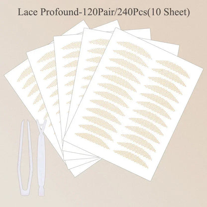 Lace Mesh Olive-shaped Eyelid Paste-shaped Invisible Double Fold Eyelid Shadow Tape Sticker Beauty Makeup Eyelid Tool 180-480Pcs