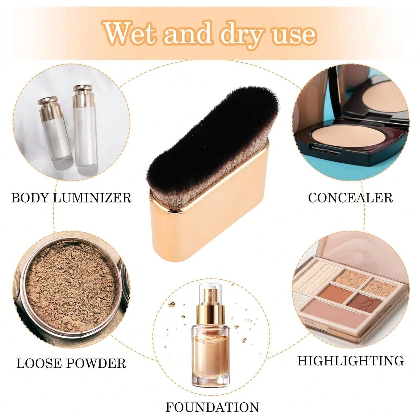1PC Self Tan Brush Soft Body Makeup Brush Portable Self Tanning Brush Self Tanner Face Brush For Body & Leg Makeup