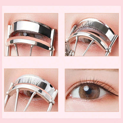 1PC Eyelash Curler and 15 Silicone Pads, Portable Stainless Steel Gold Eyelash Curler,Curling & Shaping,Not Hurting