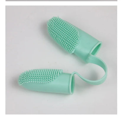 Dual Finger Set Pet Toothbrush Oral Cleaning Dog Flexible Durable Suppleness Toothbrush Safe Non-toxic Easy Clean Pet Products