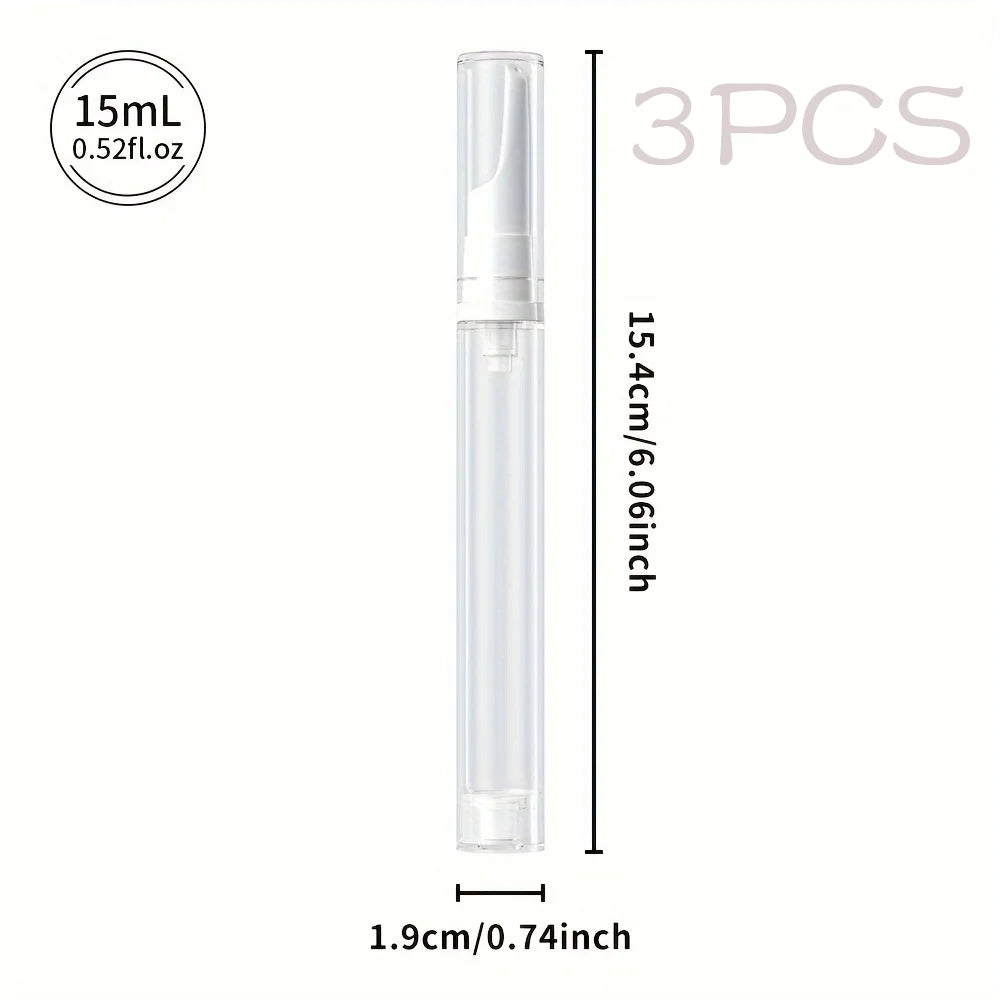 5/10/15ml Clear Foundation Dispenser Bottle Portable Travel Essence Sample Container Airless Vacuum Eye Gel Cream Empty Tubes