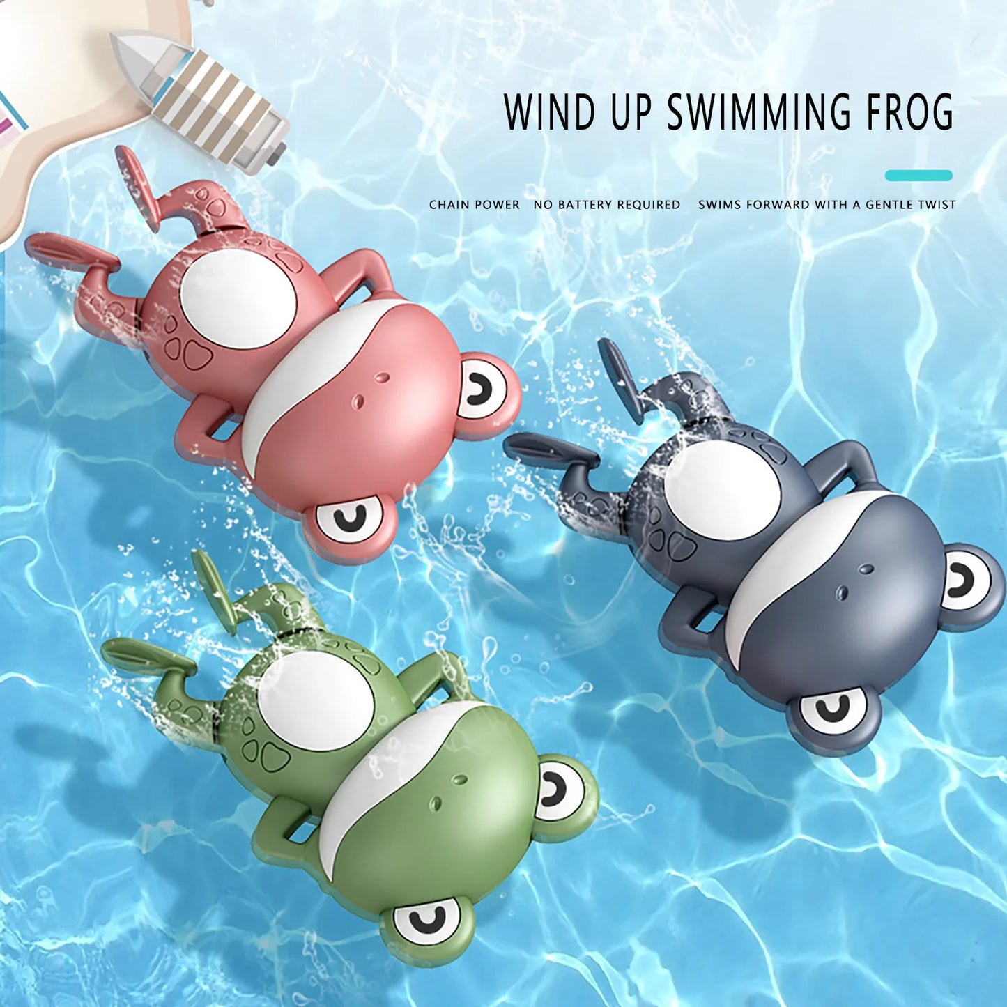 1PCS New Cute Baby Bath Toys For Children New Baby Bath Swimming Bath Toy Cute Frogs Clockwork Bath Toy infantil