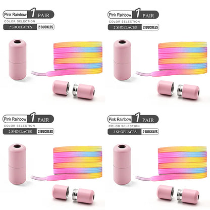 1Pair/2Pairs/4Pairs No Tie Shoe Laces Colorful Buckle Shoelaces Pearl Light Colorful Fashion Without Ties Elastic Laces Sneaker