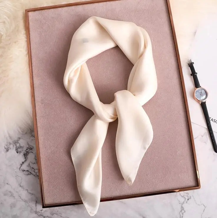 New Solid 60x60cm Square Scarf Single Imitation Silk Bright Light And Satin Performance Scarves Party Gift