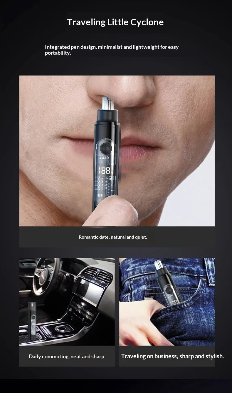 Portable Nose Ear Hair Trimmer Electric Clipper for Men Women Rechargeable Painless Hair Removal Kit