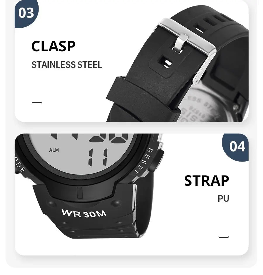 SYNOKE Outdoor Sport Watch 30M Waterproof Digital Men Fashion MultiFunction Waterproof Digital Watch Men