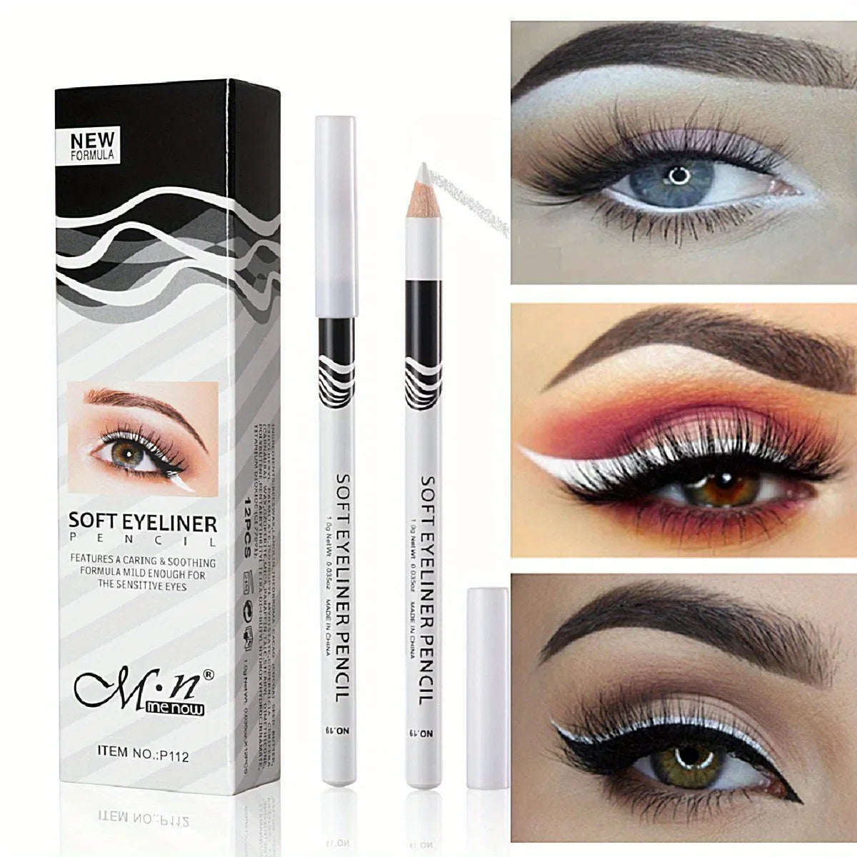 Wooden Rod White Inner Eyeliner Pen Eyelid Under Crease Pen Matte White Pen Beauty Eyeliner Easy Coloring