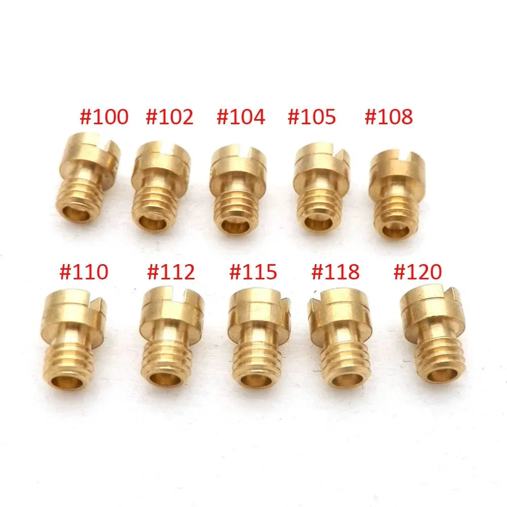 10pcs Carburetor Main Jets M4 for GY6 50cc 139QMB Motorcycle Scooter Mikuni Keihin Carburetor PZ19 Size from 30 to 145