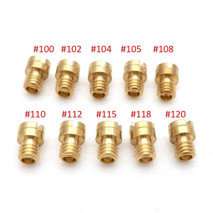 10pcs Carburetor Main Jets M4 for GY6 50cc 139QMB Motorcycle Scooter Mikuni Keihin Carburetor PZ19 Size from 30 to 145
