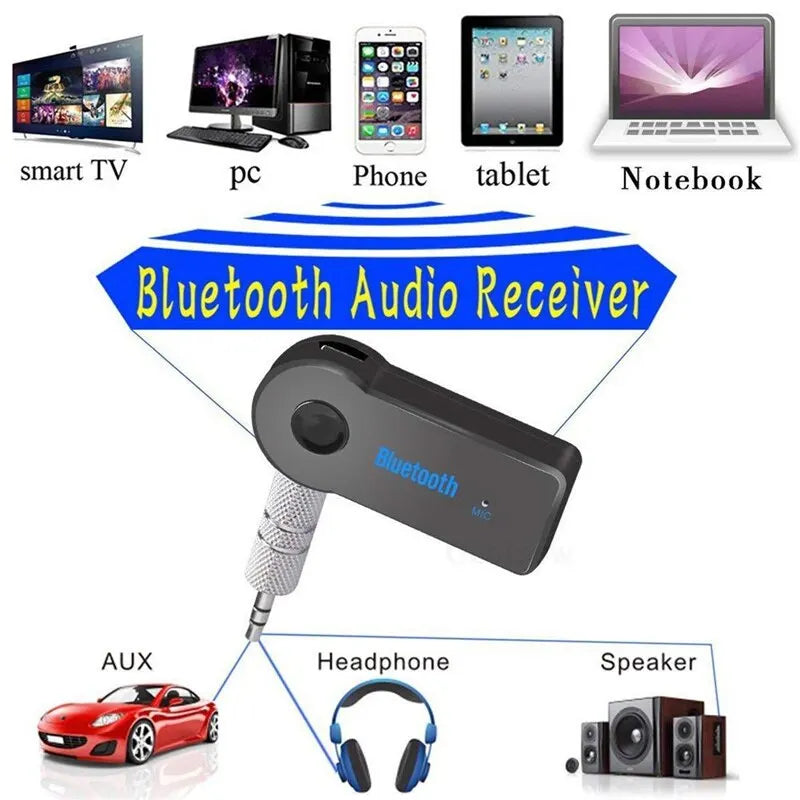 Aux Car Bluetooth 5.0 Receiver 3.5mm 3.5 AUX Jack Stereo Music Audio Car Transmitter Speaker Amplifier Wireless Adapter with Mic