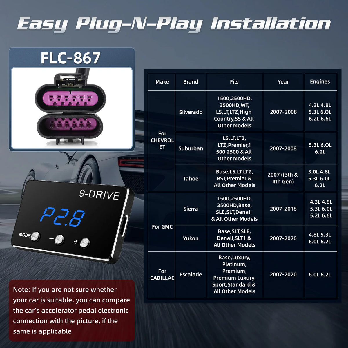 Racing Power Accelerator Controller Plug Play 9-Drives Electronics Throttle Controller Car Pedal Booster Tuning Parts Accessory
