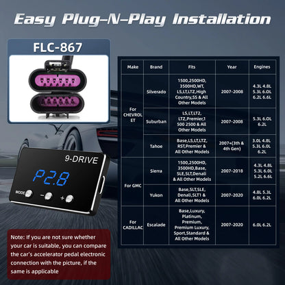 Racing Power Accelerator Controller Plug Play 9-Drives Electronics Throttle Controller Car Pedal Booster Tuning Parts Accessory