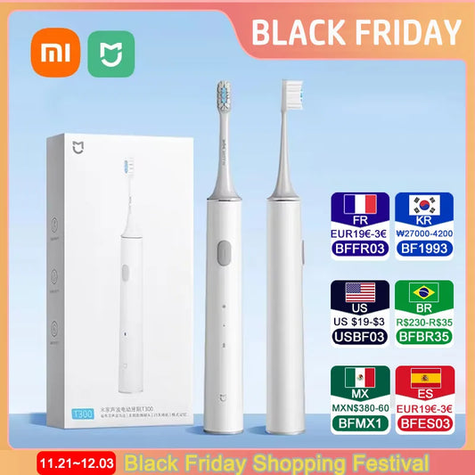 Xiaomi Mijia T300 Electric Toothbrush IPX7 Waterproof Smart Sonic Brush Ultrasonic Whitening Teeth Tooth Brush Toothbrushes