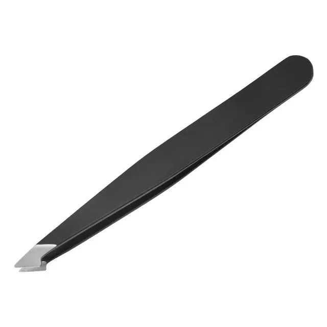 Black Tweezer Set, High Precision Stainless Steel Eyebrow Tweezers for Facial Hair, Inward Growing Hair and Splinter Remover Kit