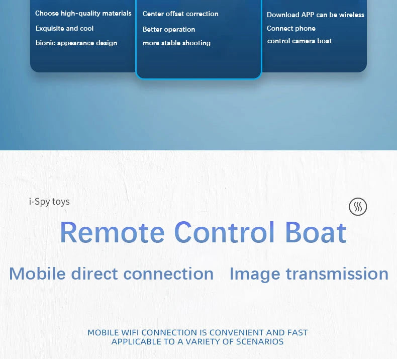 6CH RC Boat with Submersible Underwater Camera Remote Control Wifi FPV Remote Control Boats Radio Control Toy for Boys Kid Gifts