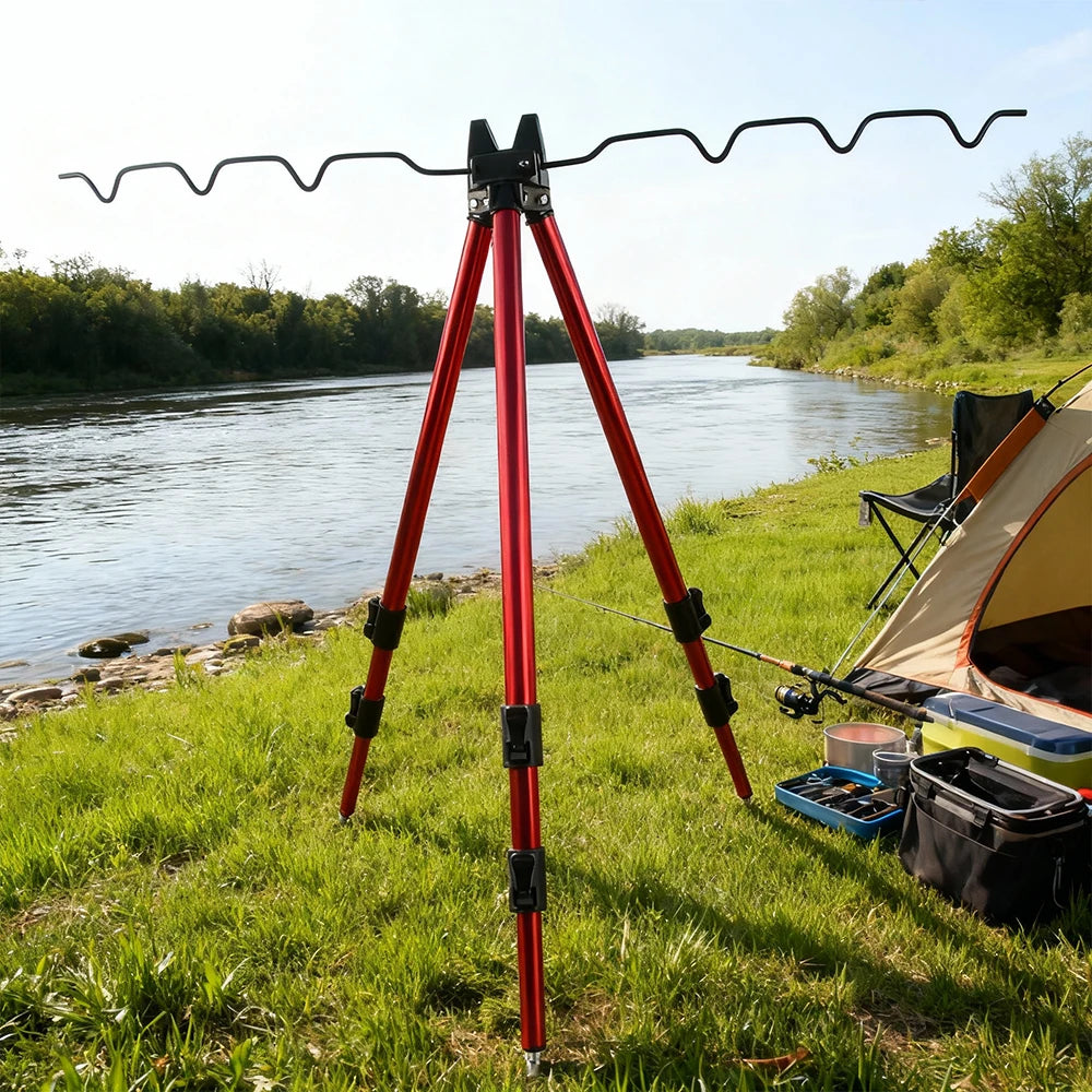 Telescopic Aluminum Alloy Fishing Rods Tripod Stand Holder for Telescopic And Hand-held Rods Durable Fishing Gear Accessory