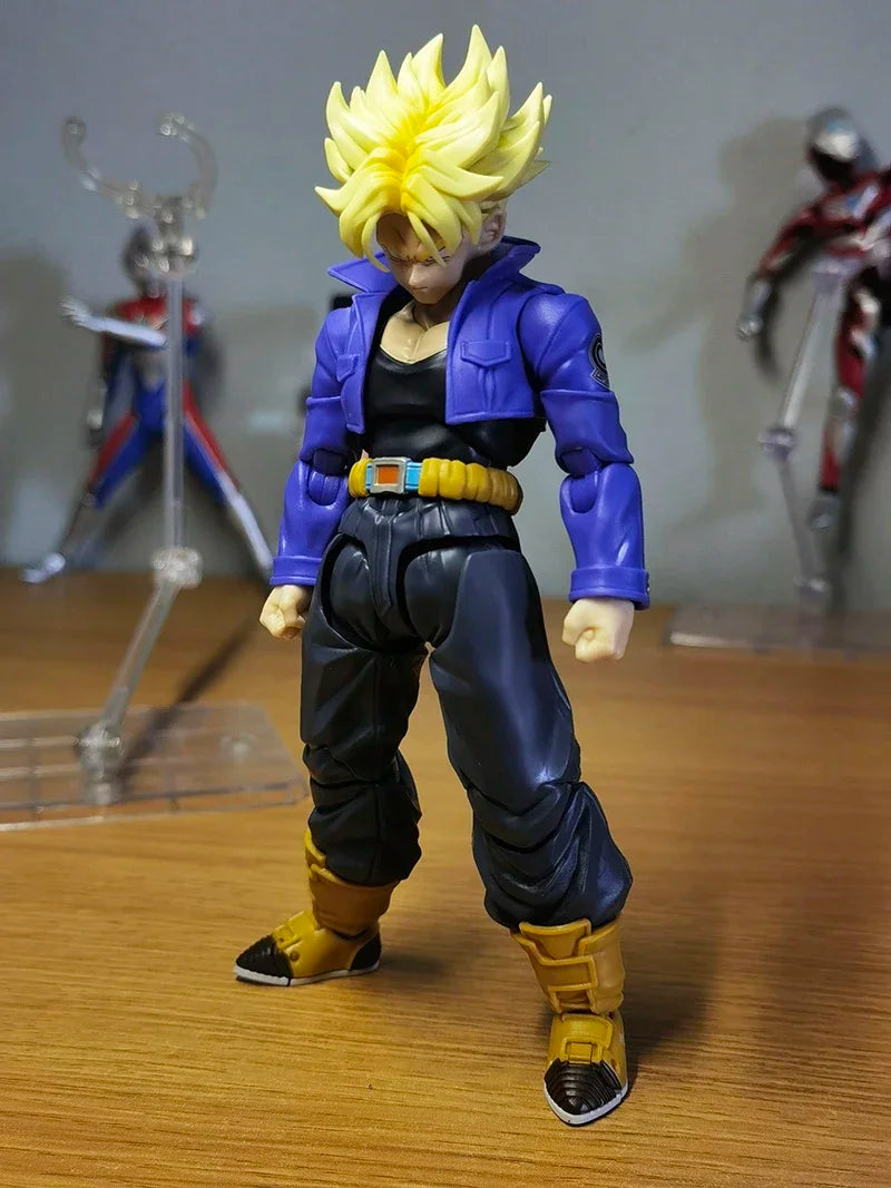 Anime Dragon Ball Z Figures Shf Super Saiyan Trunks Action Figure Collection Model 15cm Future Boy Torankusu Movable Toys Gifts