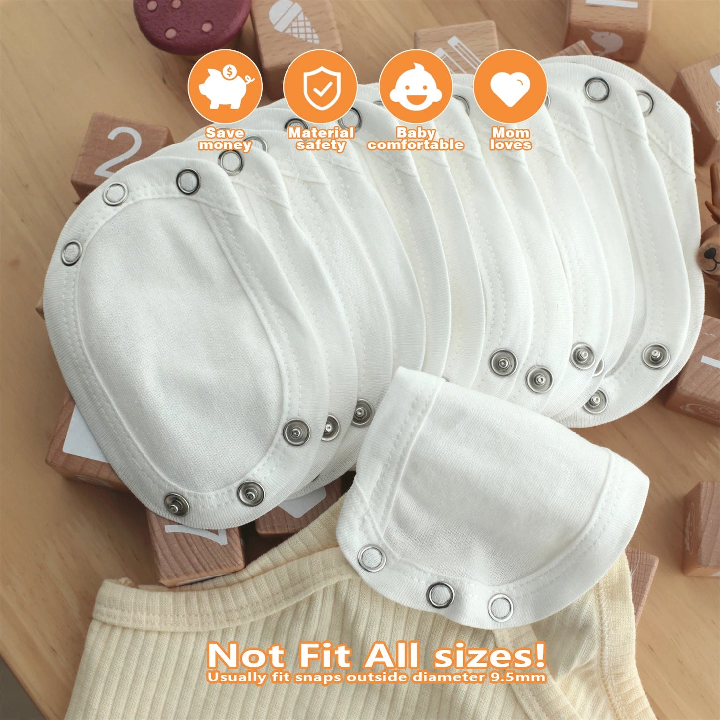 2/4/6/8/10pcs Baby Bodysuit Extender for Baby Boys Girls Kids Romper Crotch Extenter Bodysuit  Diaper Romper Lengthen Extend