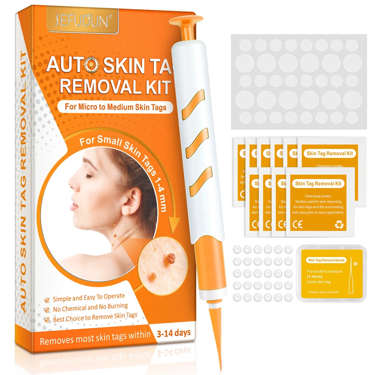 3 In1 Painless Auto Skin Tag Mole Wart Removal Kit Cleaning Tools Face Skin Care Body Wart Dot Treatments Remover Beauty Health