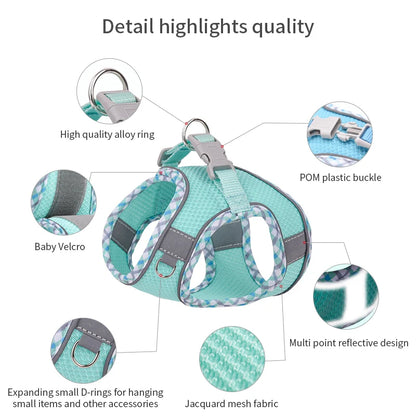 Outdoor Walking Pincher Dog Harness and Leash Set for Small Medium Dogs Chihuahua mascotas Vest Harnesses Pomerian Accessories