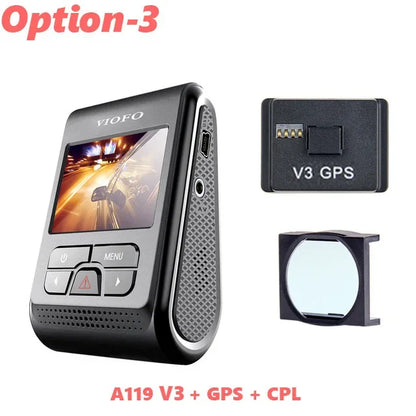 VIOFO A119 V3 2K Car Parking Mode G-Sensor Rota Lens 2560 *1600P DVR Super Night Vision Quad HD Dash Cameras Optional GPS CPL