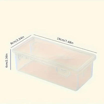 4 large transparent PP storage boxes with lids, used for storing office supplies, pencils, and crafts