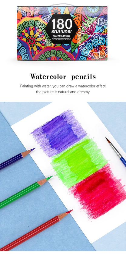 Brutfuner 48/72/120/150/160/180Colors Pencils Professional Oil Wood Soft Watercolor Pencil For School Draw Sketch Art Supplies