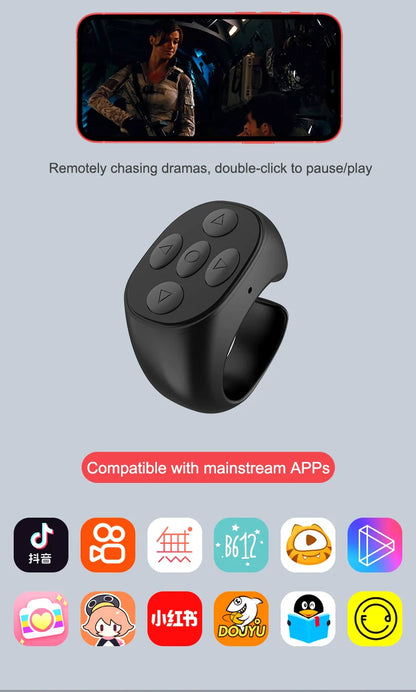 Wireless Bluetooth Mobile Selfie Lazy Artifac Tiktok Remote Control Ring Mobile Phone Bluetooth Controller t For Xiaomi Apple