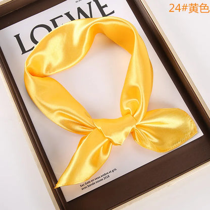 New Solid 60x60cm Square Scarf Single Imitation Silk Bright Light And Satin Performance Scarves Party Gift