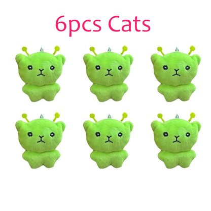 Cute Alien Cat Plush Pendant Super Soft Plushie Dolls Keychain Kawaii Mini Toy Backpack Pendant Lovely Bag Decor Christmas Gift