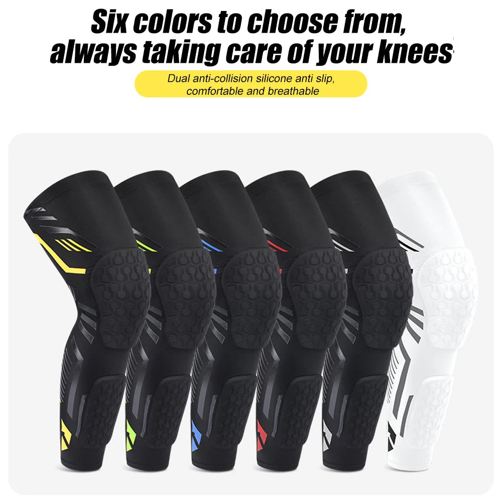 1PC Knee Compression Sleeve with Padded Protection - Breathable Leg Support for Basketball,Football,Running,Sport- Youth & Adult
