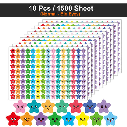 450-3000 Sheet Happy Face Stars Reward Sign Stickers Pack DIY Skateboard Suitcase Stationery Decals Decor Phone Laptop Gift Toys