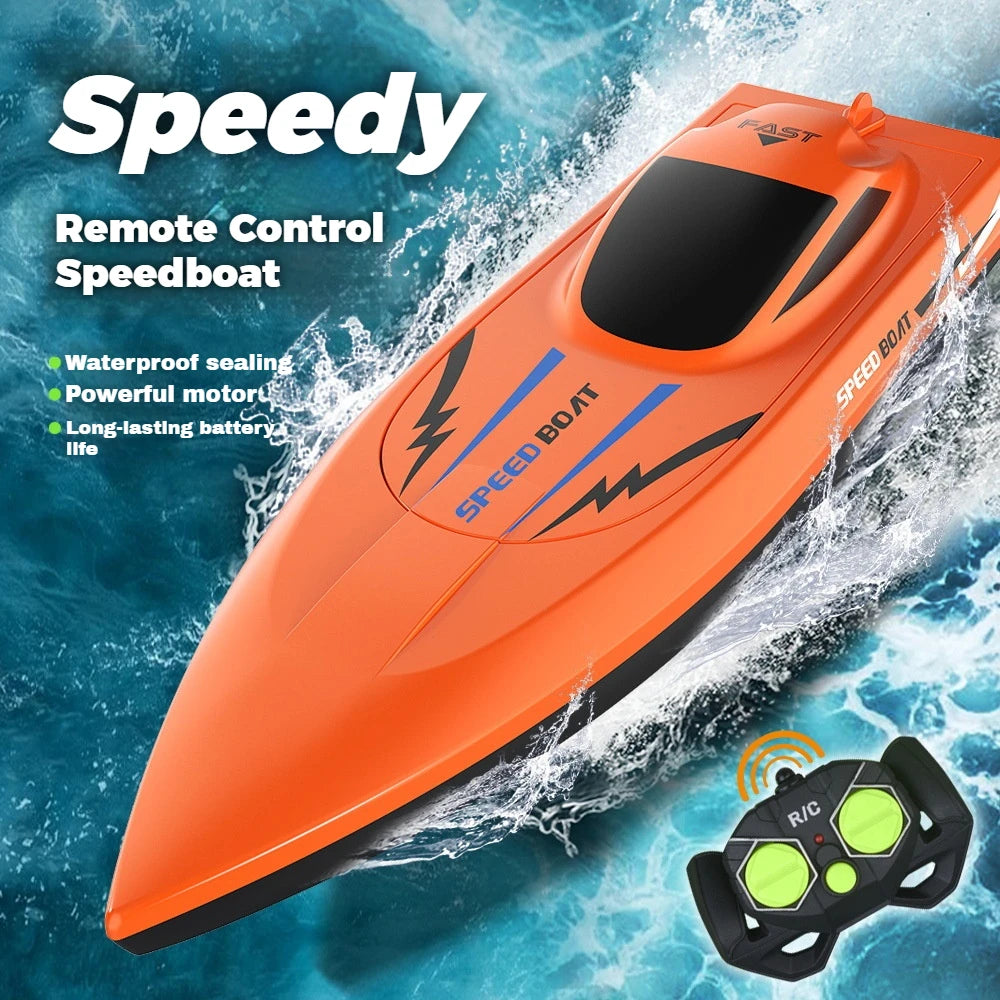 High Speed RC Boat Remote Control - Waterproof Kids Pool Racing Toy for Outdoor Lakes & Ponds Ideal Birthday Gifts For Kids Boys