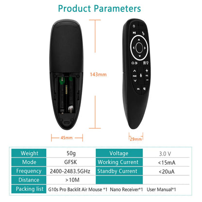 G10S 2.4G Wireless Air Mouse G10S PRO Voice Remote Control Gyroscope IR Learning G10SPRO BT For Android TV Box