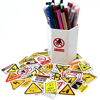 10/50/100PCS Warning Pattern Sign Stickers Pack DIY Skateboard Motorcycle Suitcase Stationery Decals Decor Phone Laptop Toys