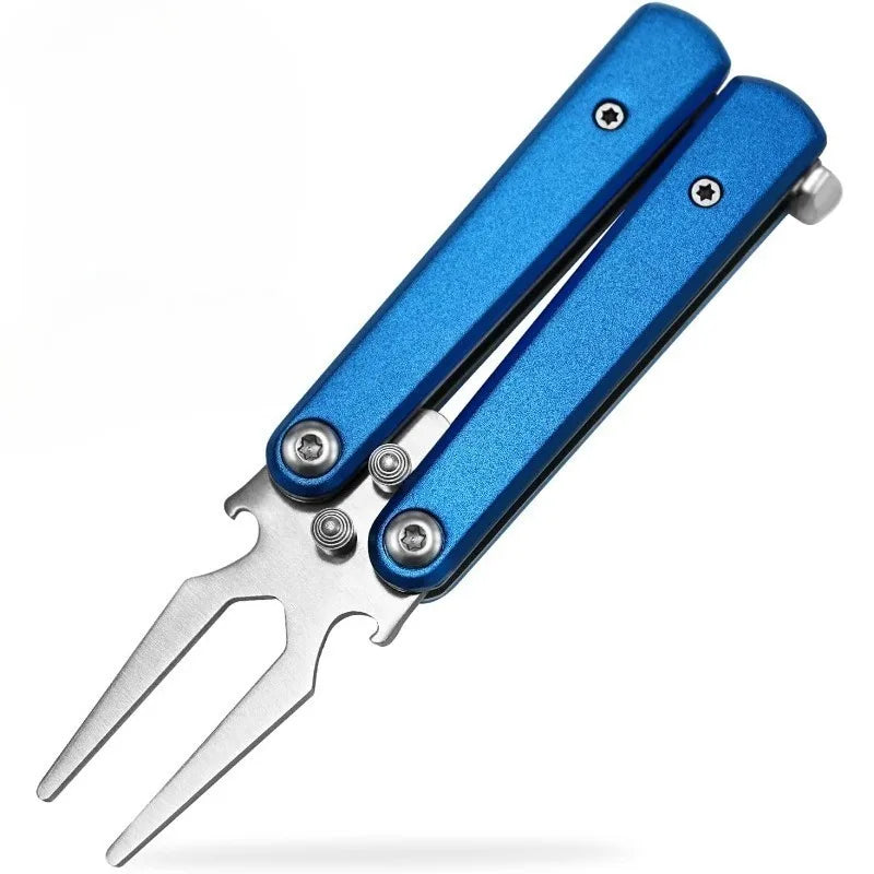 Golf Alloy Forks - Golf Divot Repair Tool, 2025 Metal Golf Alloy Fork, Butterfly Design, Golf Course Accessory