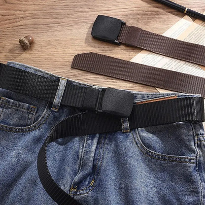 Men's Belt Outdoor Casual Canvas Belt Metal Free Training Nylon Tactical Belt，Versatile For Jeans, Dress，Casual ，For Men Women