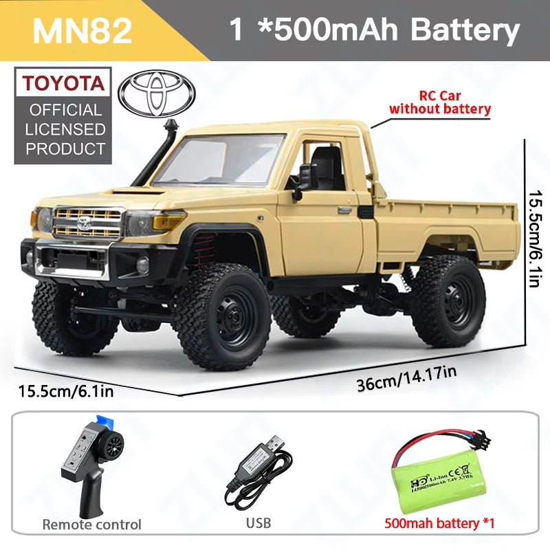 ZWN 1:12 Full Scale RC CAR MN82 Upgraded MN82 PRO Controllable Headlights 2.4G 4WD Off-Road Car Pick Up Truck Toy for Kids Gifts