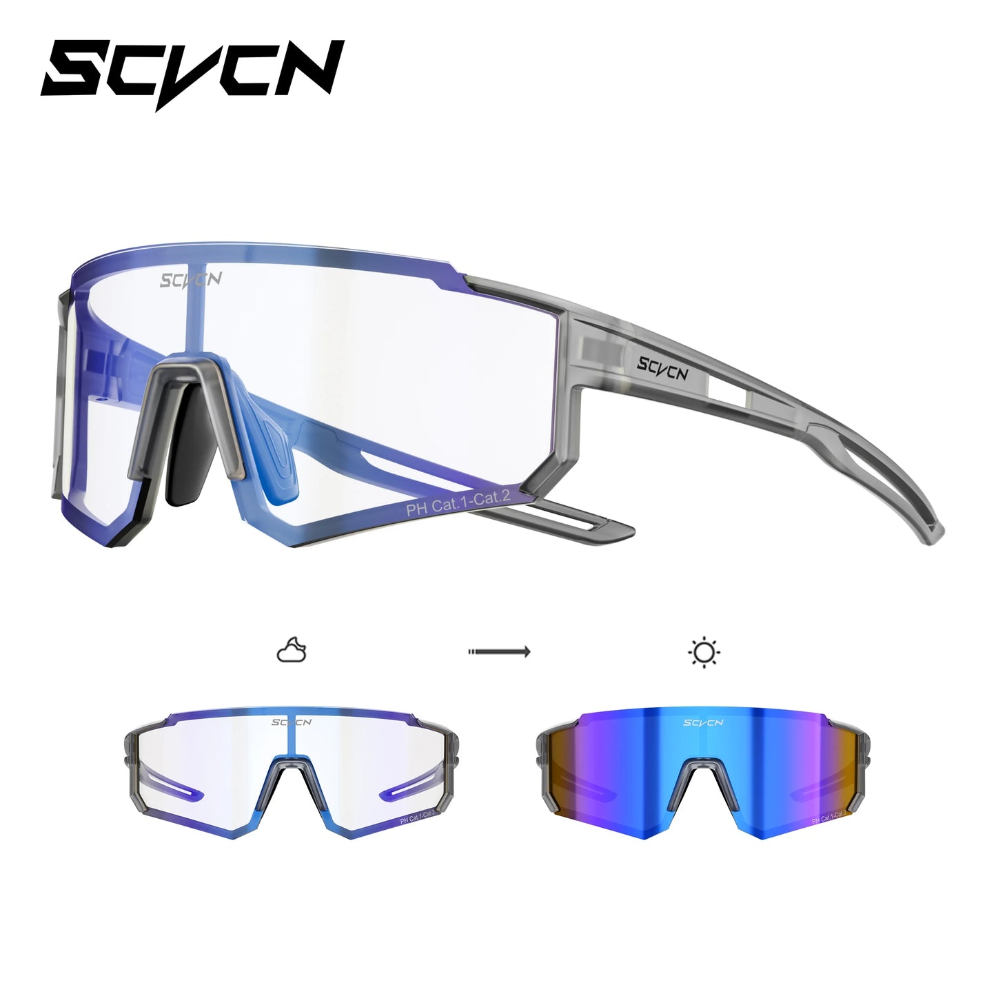 SCVCN Photochromic Sunglasses Outdoor Sports Bike Cycling Glasses Man MTB Climbing Glasses Women Driving Bicycle Eyewear New