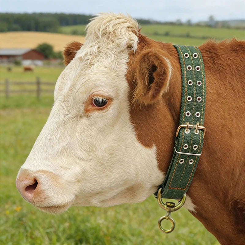Strong Durable Belay Tie Adjustable Cattle Collar Cow Hauling Collar Livestock Feeding Supply Canvas Belt Veterinary Equipment