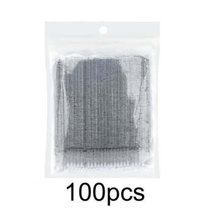 100/500Pcs Crystal Micro Applicator Brush for Eyelash Extension, Micro Cotton Swabs, Lips Mascara Wands Pink Microbrush LAUKISS