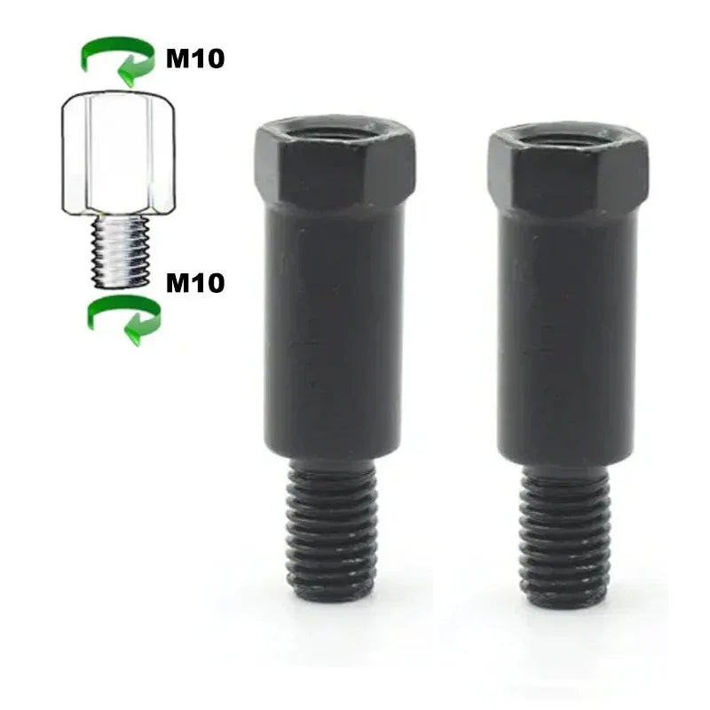 1 Pair Longer Black Silver Motorcycle Rear Mirror Adapters M8 8mm Clockwise Anti-clockwise Right Left Hand Thread Changing Screw