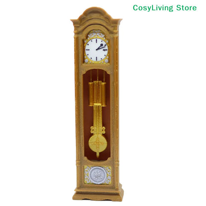 Mini Retro Standing Clock Grandfather Clock Living Room Furniture Decoration Model Scene Ornament