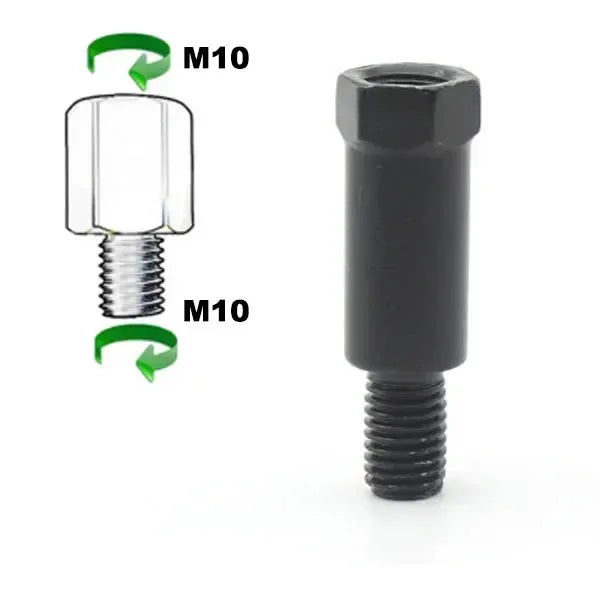 Longer Extension Black Motorcycle Rear Mirror Adapter M8 8mm M10 10mm Anti Clockwise Right Left Hand Thread Changing Screw