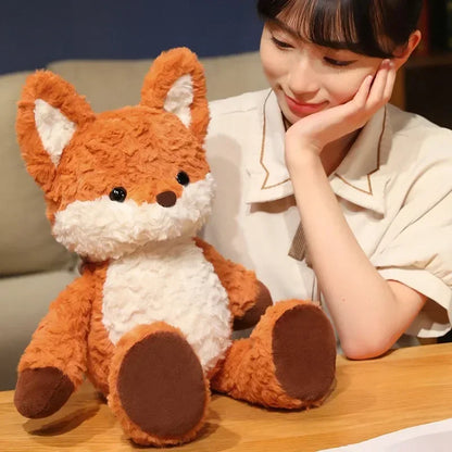 Cute Fluffy Fox Plush Toy Soft Cartoon Orange Foxes Stuffed Doll Baby Appease Children toys