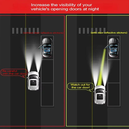 Night Reflective Car Door Sticker Safety Opening Warning Reflector Tape Decal Auto Accessories Exterior Interior Reflector Amagi