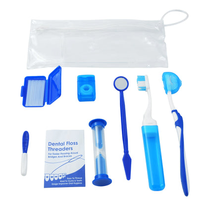 Travel Orthodontic Oral Care Kit Foldable Toothbrush Interdental Brush Dental Floss Ortho Wax Oral Cleaning Teeth Whitening Tool