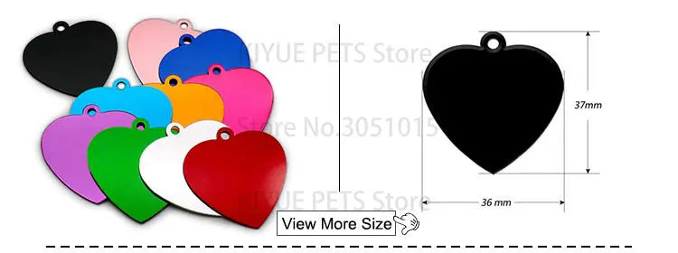 Personalized Random Mix 20pcs Aluminum Pet Dog Tag Nameplate Pedant For Cat Collar Ring Anti-Lost Accessories