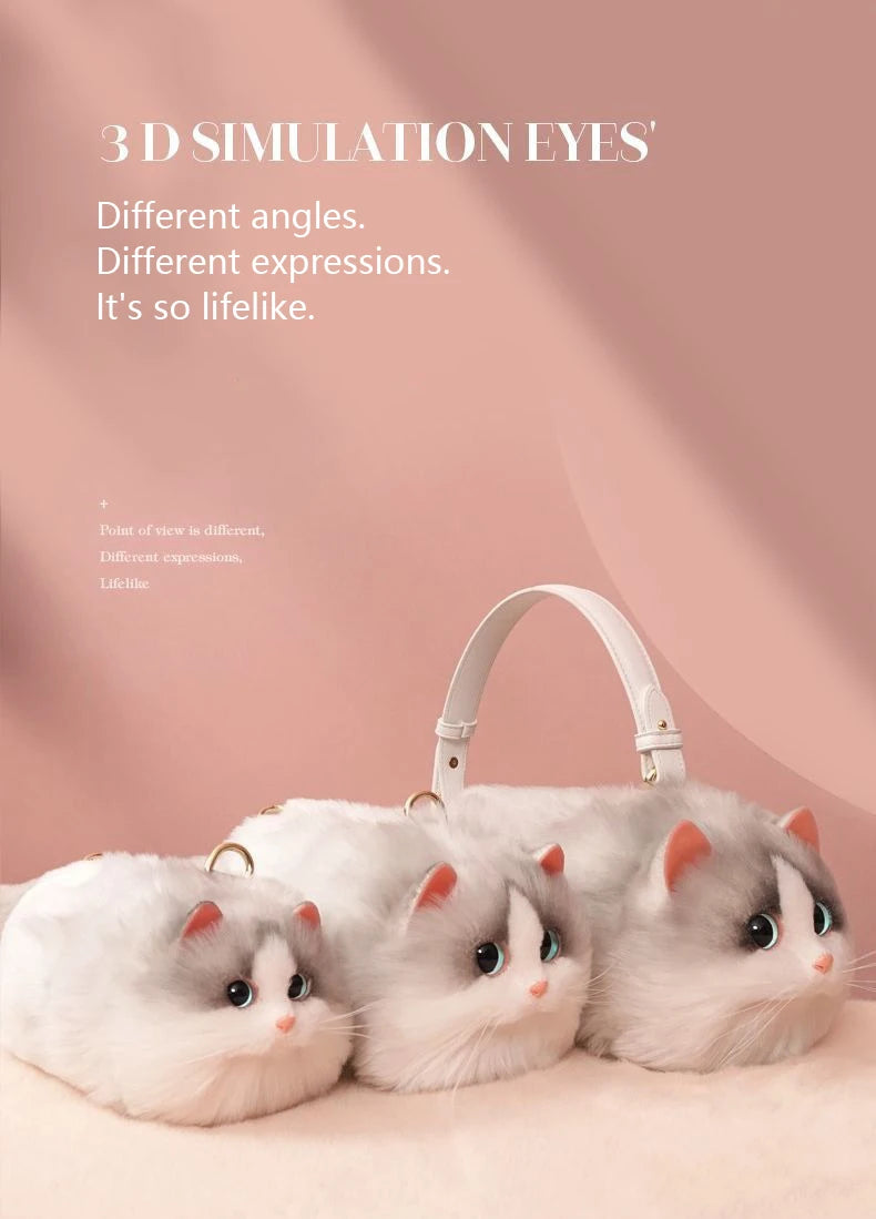 New Cute Popular Cat Small Bag Smooth Hand Feeling Not Easy To Lose Hair Hundred Mobile Phone Net Red Chain Crossbody Bag