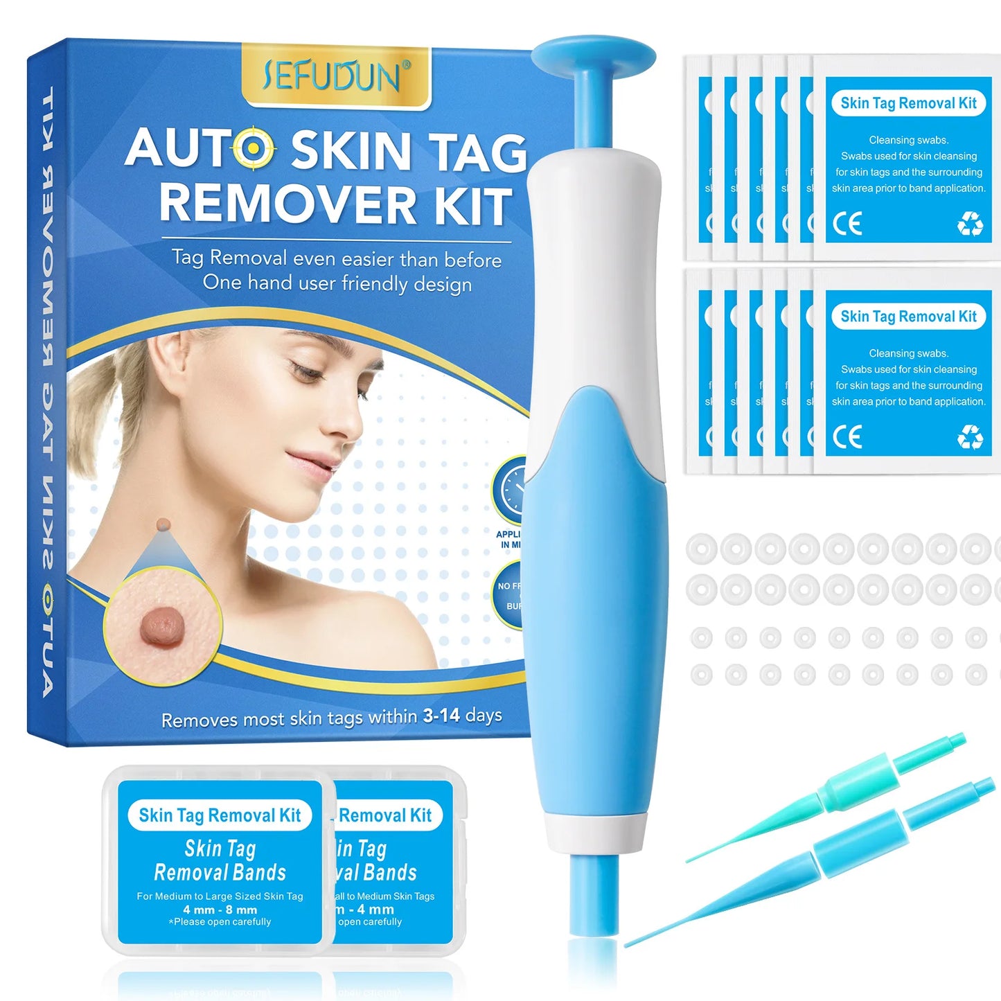 3 In1 Painless Auto Skin Tag Mole Wart Removal Kit Cleaning Tools Face Skin Care Body Wart Dot Treatments Remover Beauty Health